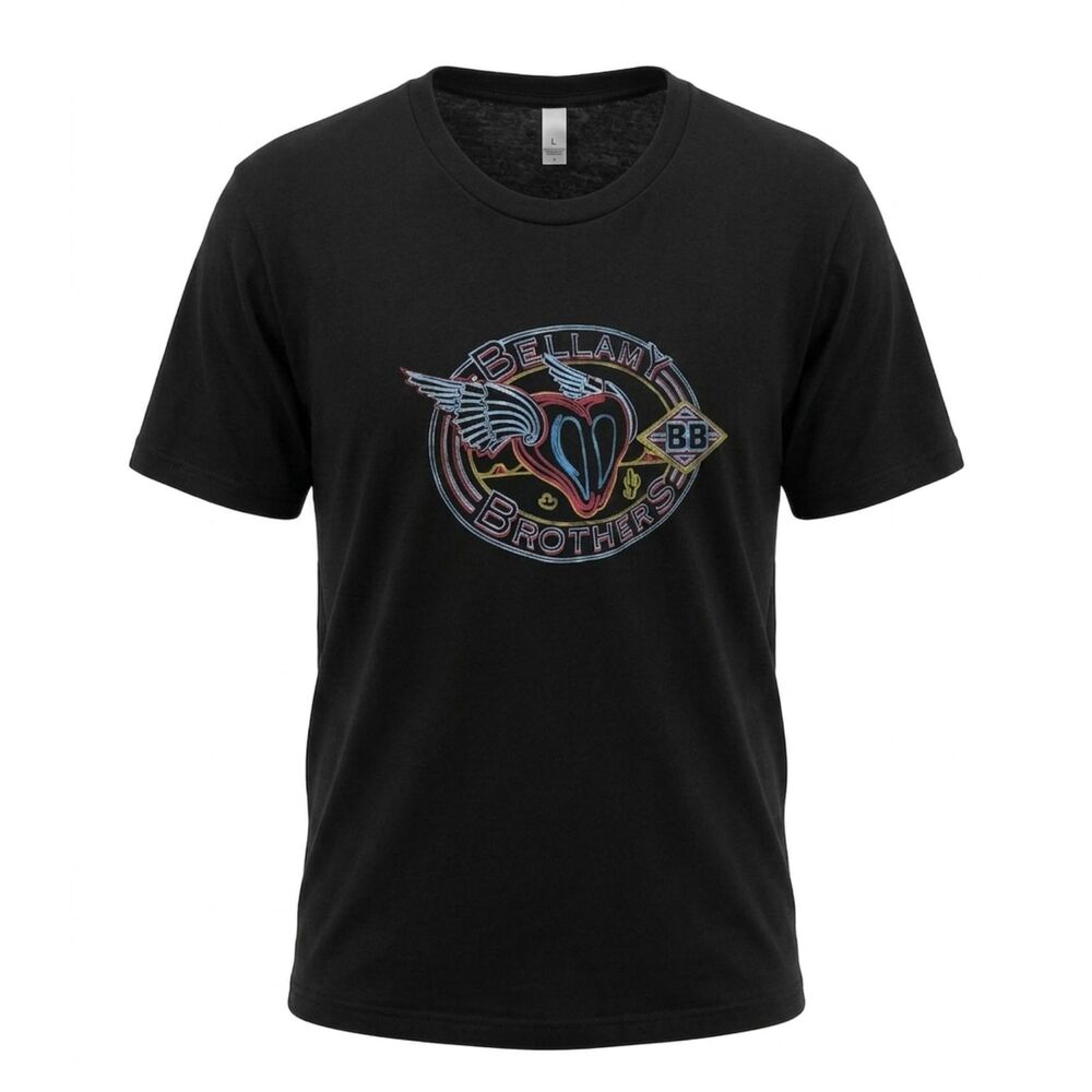 BELLAMY BROTHERS VINTAGE STYLE T-SHIRT NEON LET YOUR LOVE FLOW GRAPHIC TEE XXL